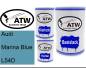 Preview: Audi, Marina Blue, L54D: 500ml Lackdose + 500ml Klarlack + 250ml Härter - Set, von ATW Autoteile West.